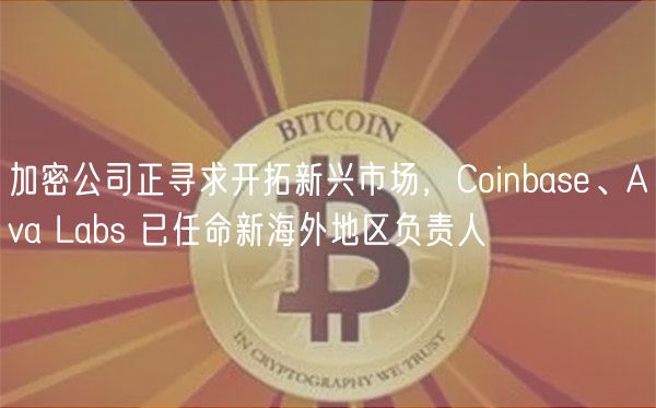 加密公司正寻求开拓新兴市场，Coinbas、Ava Labs 已任命新海外地区负责人