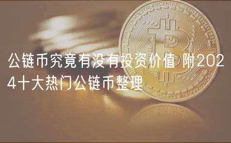 公链币究竟有没有投资价值 附2024十大热门公链币整理