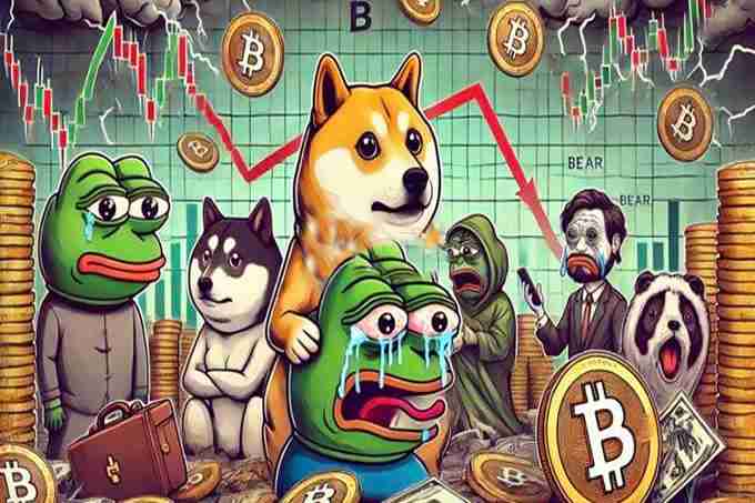 Meme币总市值回落去年11月水平!SOL近1个月重摔40%