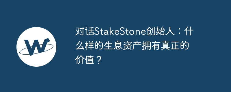 对话stakestone创始人：什么样的生息资产拥有真正的价值？